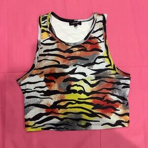 Ed Hardy NWT Y2K Colorful Tiger Print Women's Tank Top